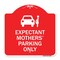 Signmission Expectant Mothers Parking W/ Graphic, Red & White Aluminum Sign, 18" L, 18" H, RW-1818-24028 A-DES-RW-1818-24028 - alternate 1